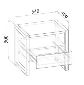 Тумба прикроватная Лофт МТ 09-19, 540х400х500