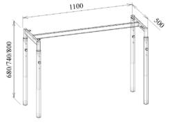 Каркас стола двухместного 5-7 гр.р. МТ 01-23 чертеж