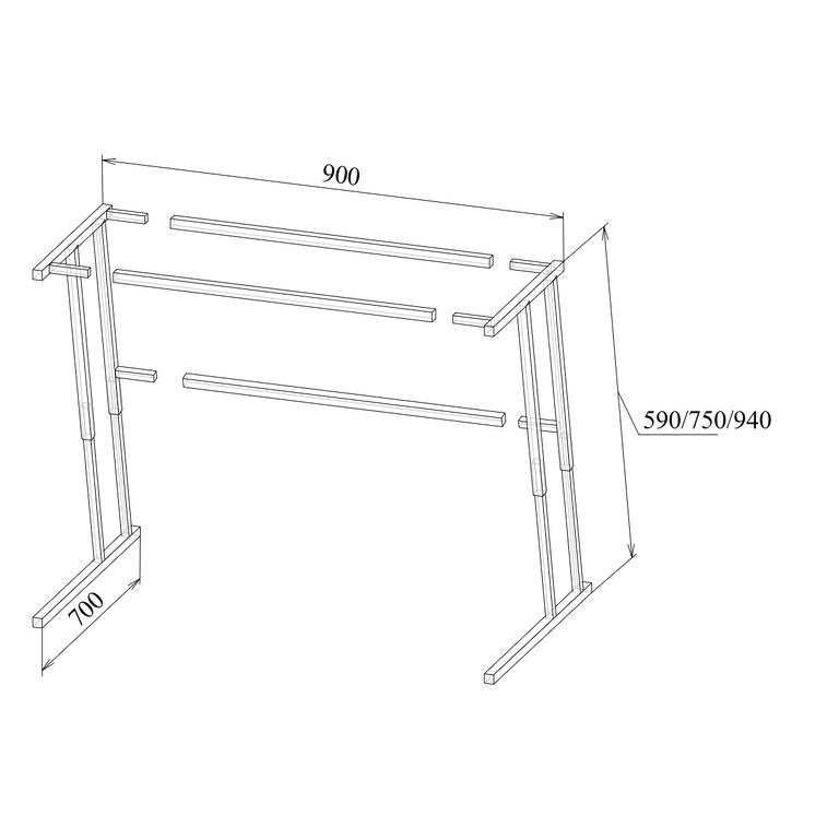 Каркас стола эргономичного МТ 01-27 чертеж