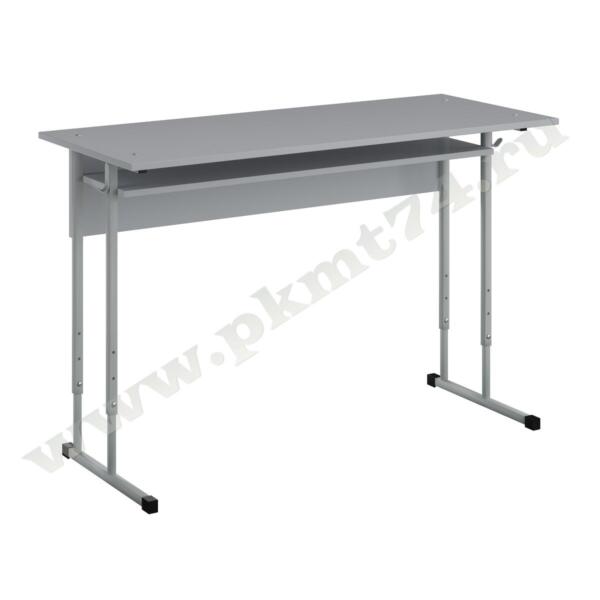 Стол с полкой двухместный регулируемый МТ 01-5 № 5-7 Серый