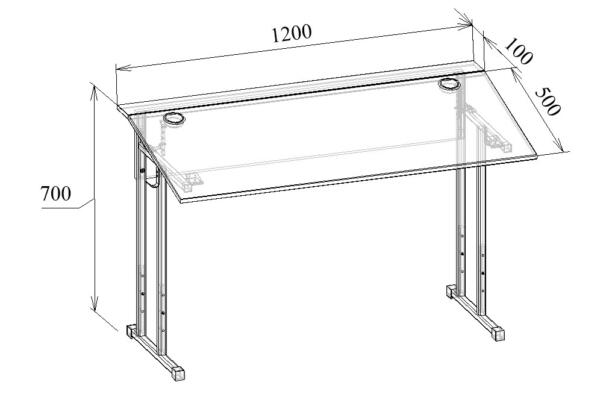 Парта нерегулируемая с наклоном столешницы 5 группа роста МТ 01-11 чертеж Парта нерегулируемая с наклоном столешницы 5 группа роста МТ 01-11 чертеж