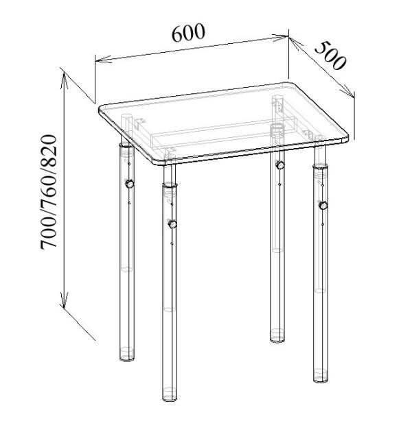 Стол с телескопической регулировкой высоты МТ 01-21 чертеж