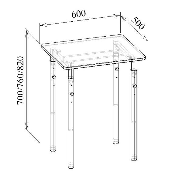 Стол с телескопической регулировкой высоты МТ 01-21 чертеж