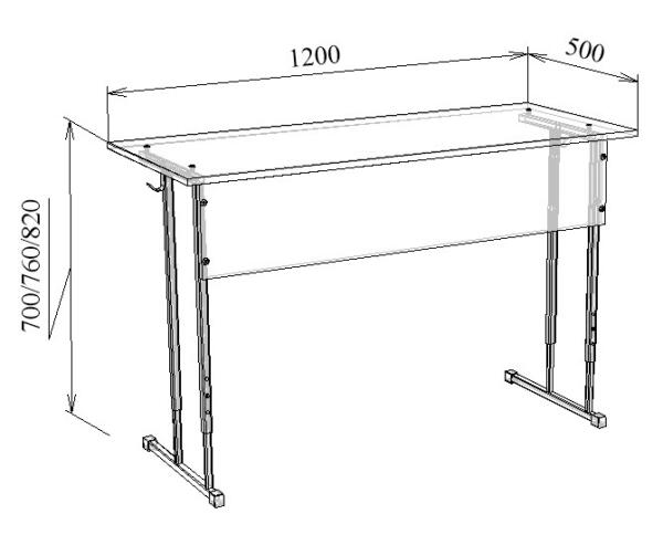 Стол ученический двухместный эконом МТ 01-3 (5-7 группа) чертеж Стол ученический двухместный эконом МТ 01-3 (5-7 группа) чертеж