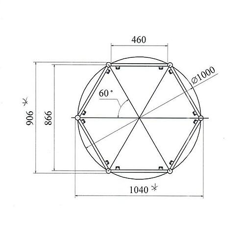 Каркас стола шестигранный