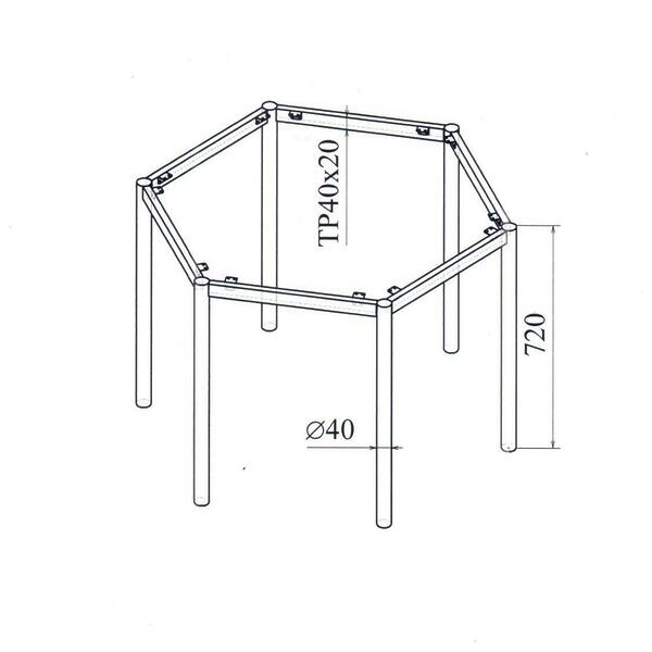 Каркас стола шестиугольный Каркас стола шестиугольный