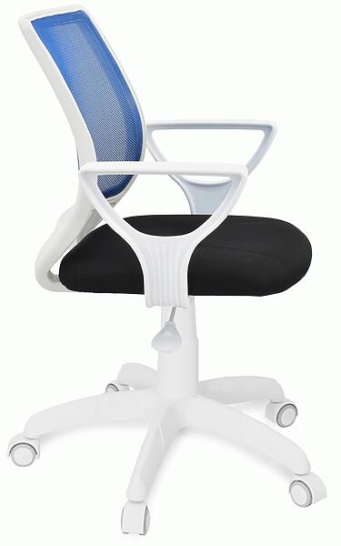 Кресло Фаворит 2 сетка синяя, пластик белый профиль