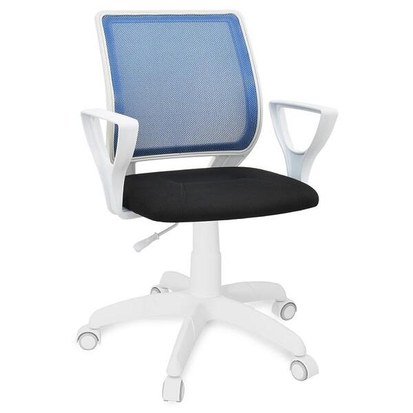 Кресло Фаворит 2 сетка синяя, пластик белый