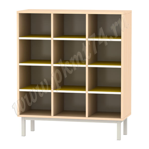 Стеллаж для обуви 12 ячеек МТ 11-26 Дуб Молочный-Желтый