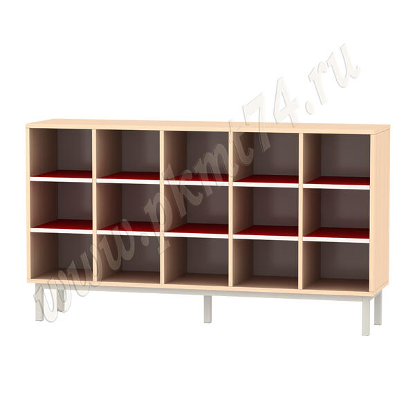 Стеллаж для обуви 15 ячеек МТ 11-30 Дуб Молочный-Красный Стеллаж для обуви 15 ячеек МТ 11-30 Дуб Молочный-Красный