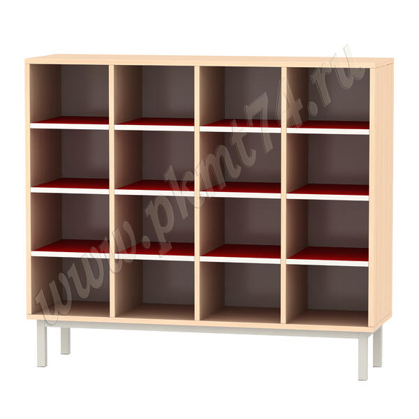 Стеллаж для обуви 16 ячеек МТ 11-29 Дуб Молочный-Красный Стеллаж для обуви 16 ячеек МТ 11-29 Дуб Молочный-Красный