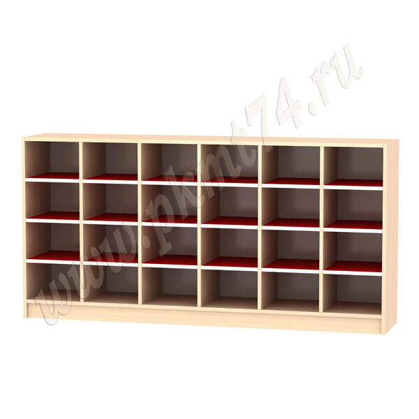 Стеллаж для обуви 24 ячейки МТ 11-31 Дуб Молочный-Красный