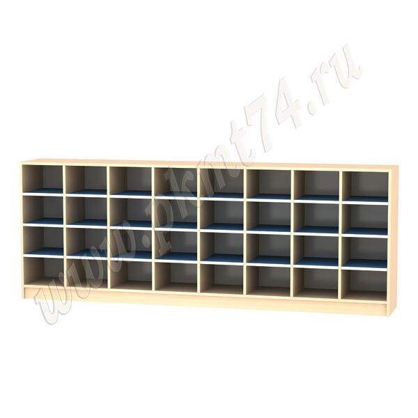 Стеллаж с ячейками для обуви 32 МТ 11-34 Дуб Мол - Синий Стеллаж с ячейками для обуви 32 МТ 11-34 Дуб Мол - Синий