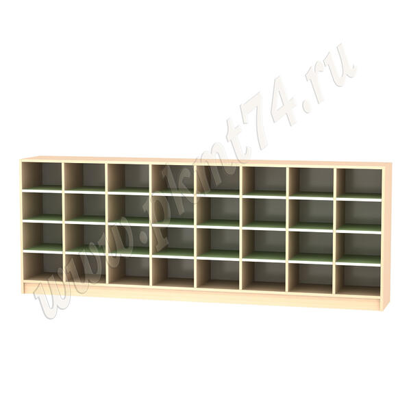 Стеллаж с ячейками для обуви 32 МТ 11-34 Дуб Мол - Зелёный Стеллаж с ячейками для обуви 32 МТ 11-34 Дуб Мол - Зелёный